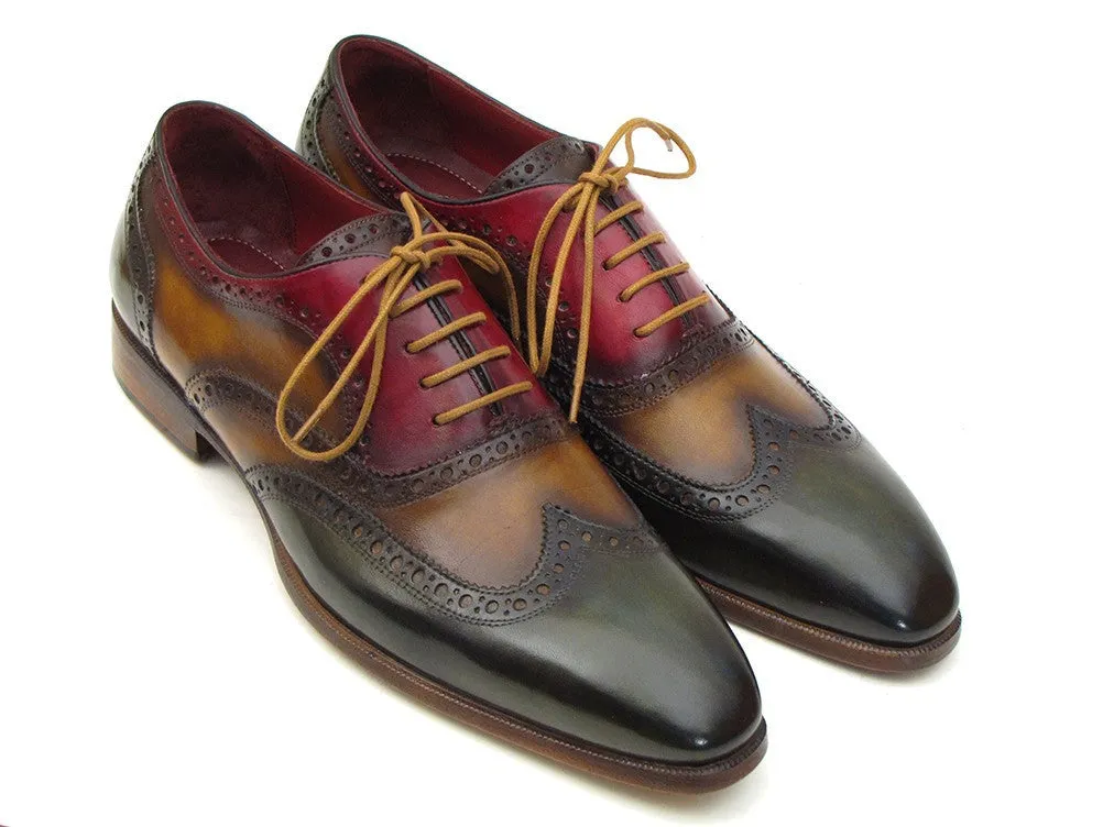Paul Parkman Men's Wingtip Oxfords in Green, Camel & Bordeaux