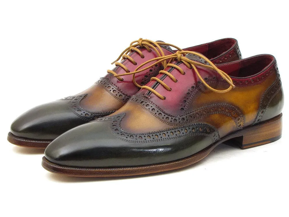 Paul Parkman Men's Wingtip Oxfords in Green, Camel & Bordeaux
