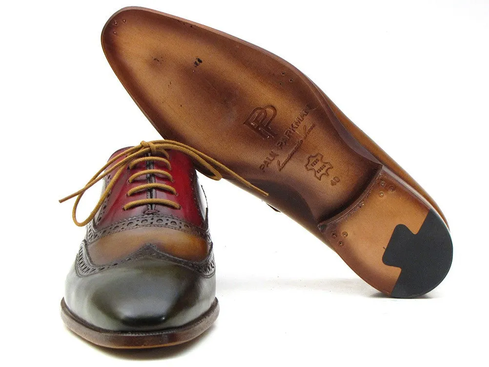 Paul Parkman Men's Wingtip Oxfords in Green, Camel & Bordeaux