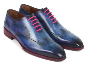 Paul Parkman Men's Wingtip Oxfords in Parliament Blue