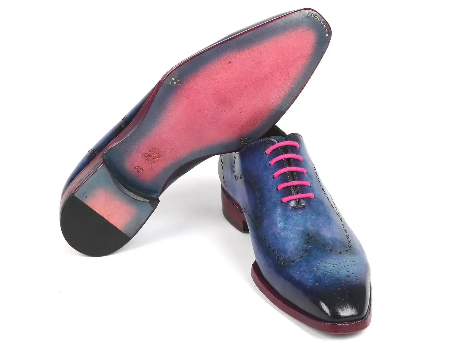 Paul Parkman Men's Wingtip Oxfords in Parliament Blue