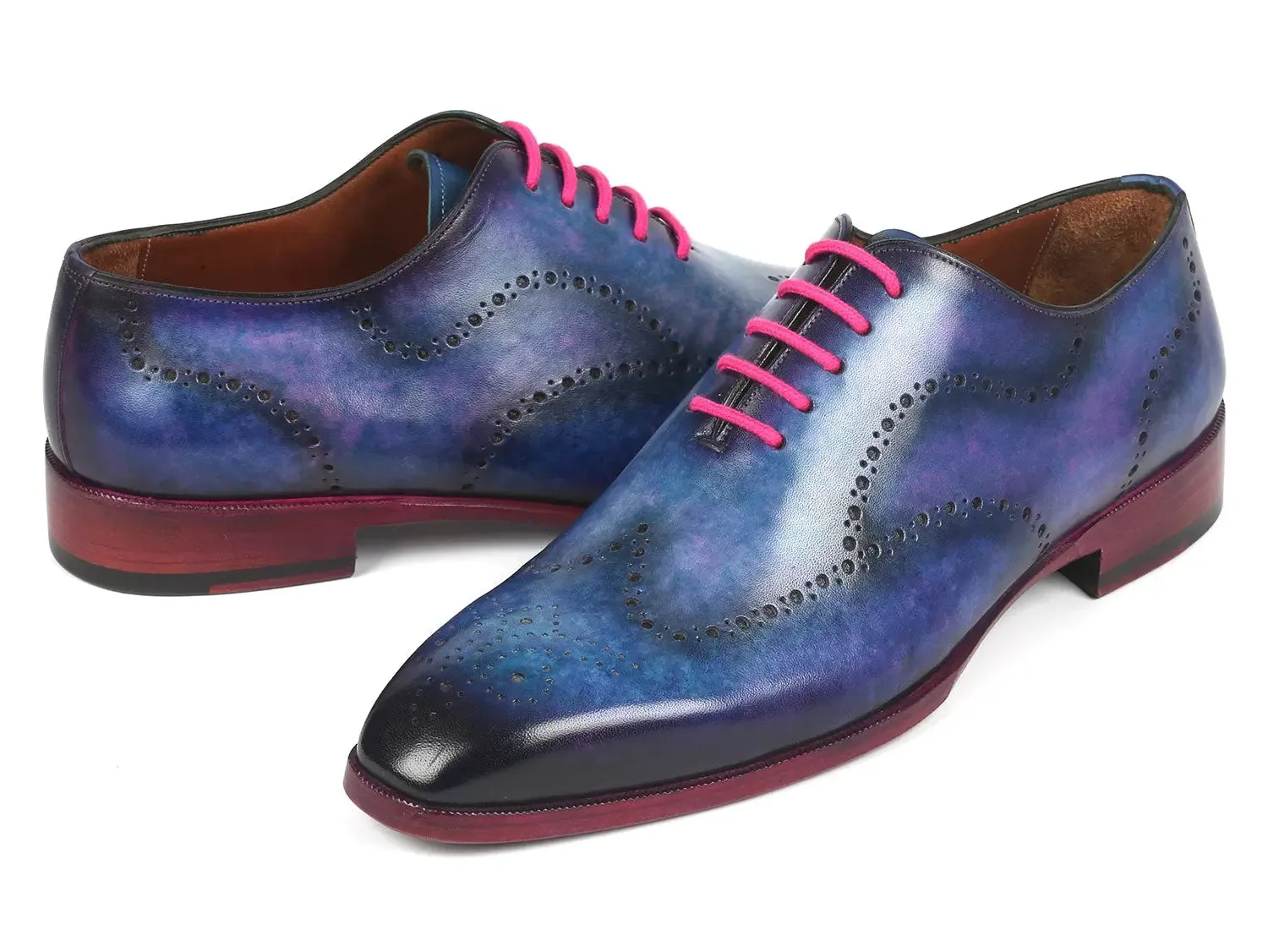 Paul Parkman Men's Wingtip Oxfords in Parliament Blue