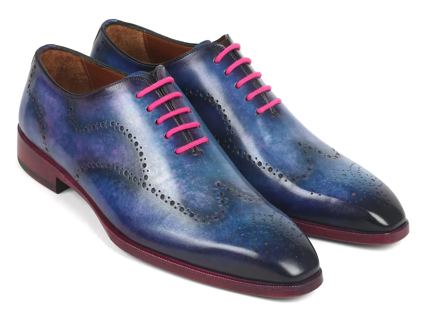 Paul Parkman Men's Wingtip Oxfords in Parliament Blue