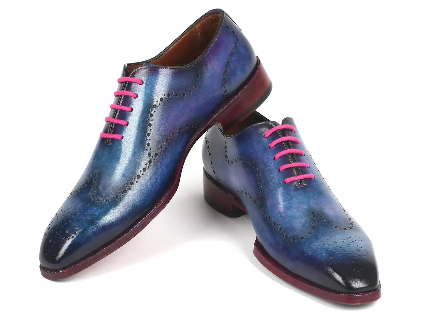 Paul Parkman Men's Wingtip Oxfords in Parliament Blue