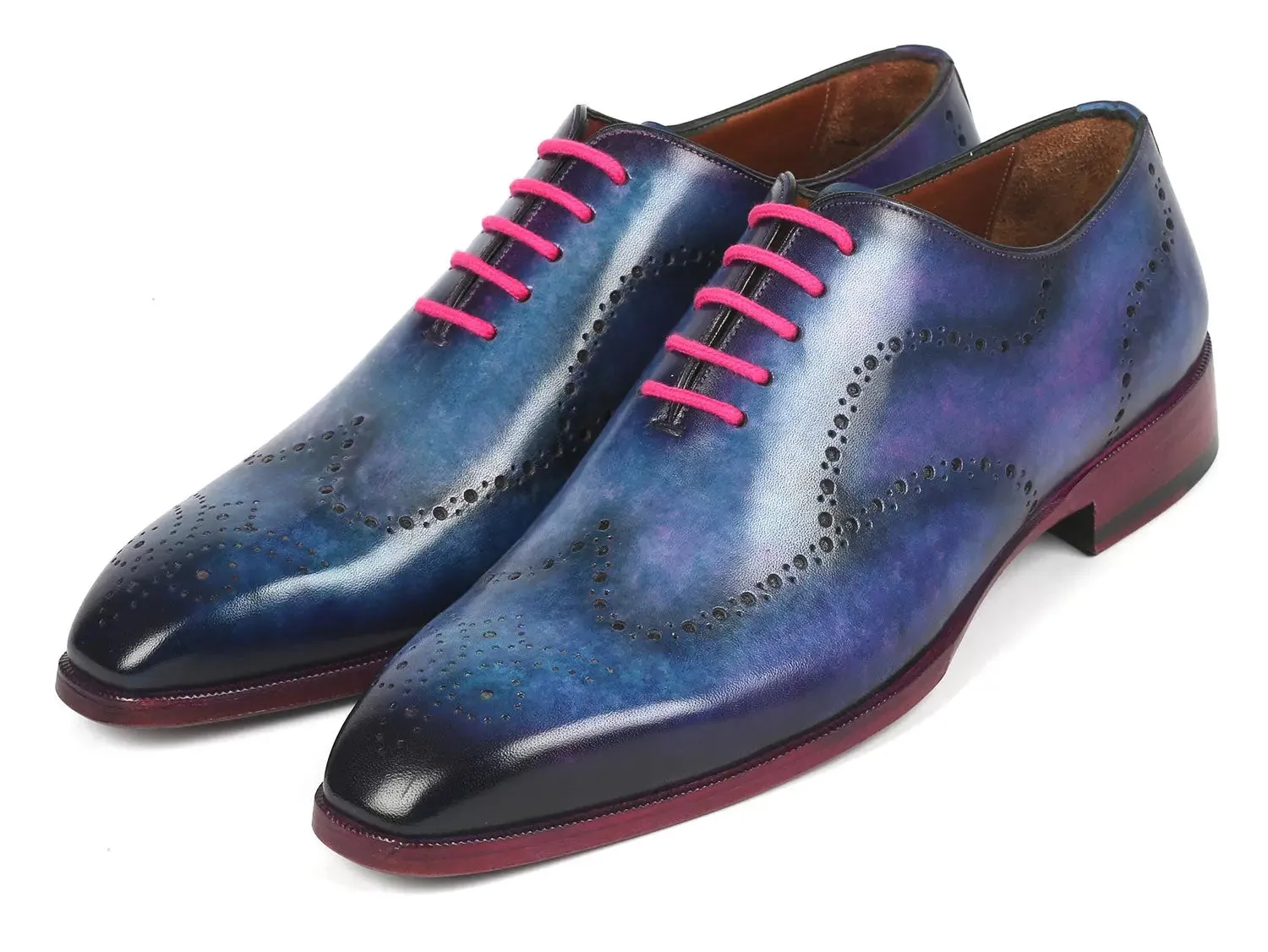 Paul Parkman Men's Wingtip Oxfords in Parliament Blue