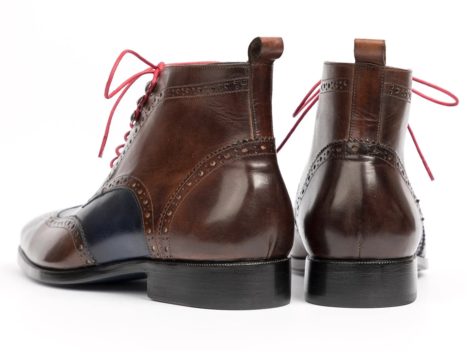 Paul Parkman Wingtip Ankle Boots, Dual Tone Brown & Blue
