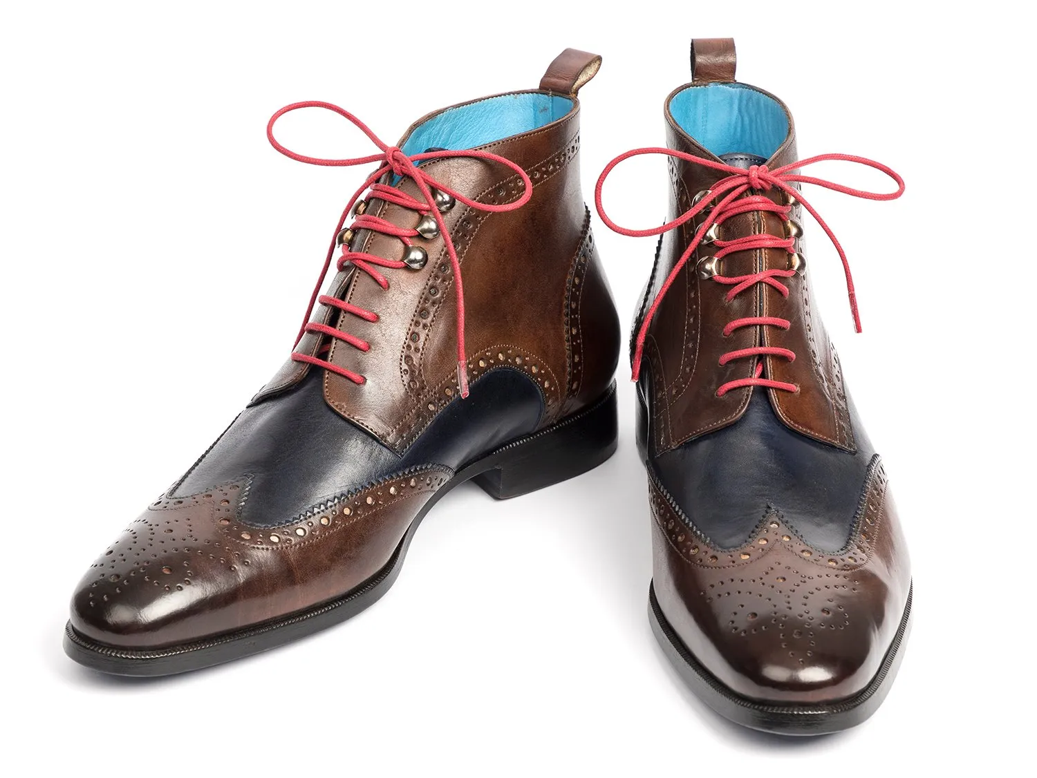 Paul Parkman Wingtip Ankle Boots, Dual Tone Brown & Blue