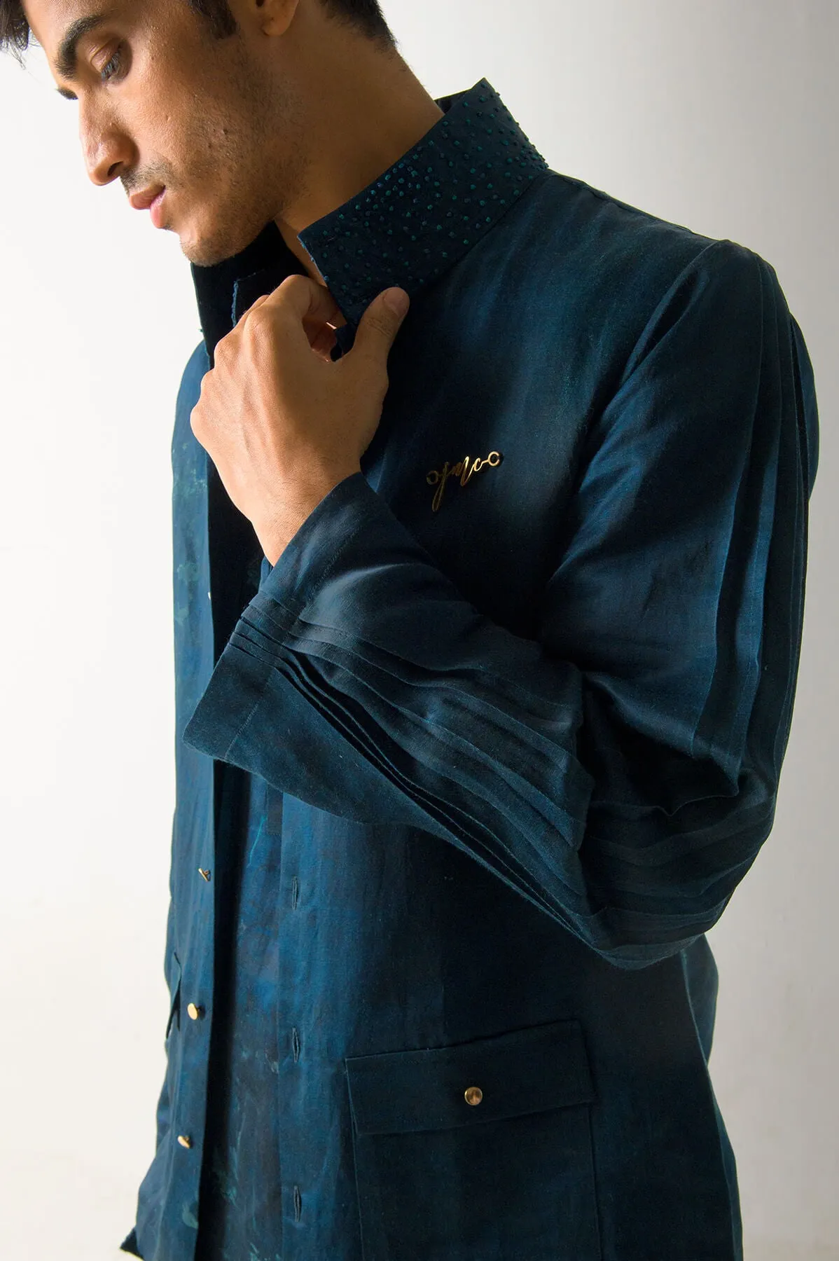 Peacock green marble dye jacket
