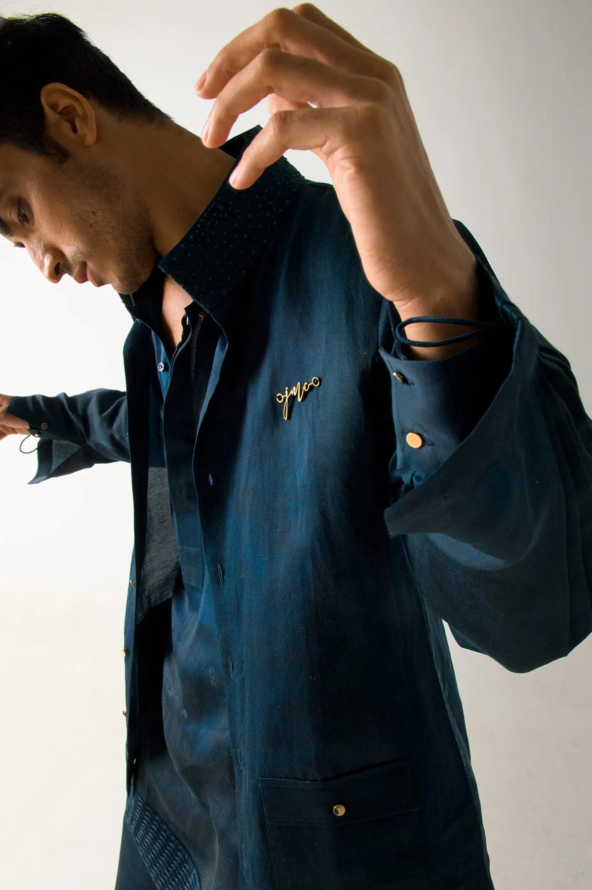 Peacock green marble dye jacket