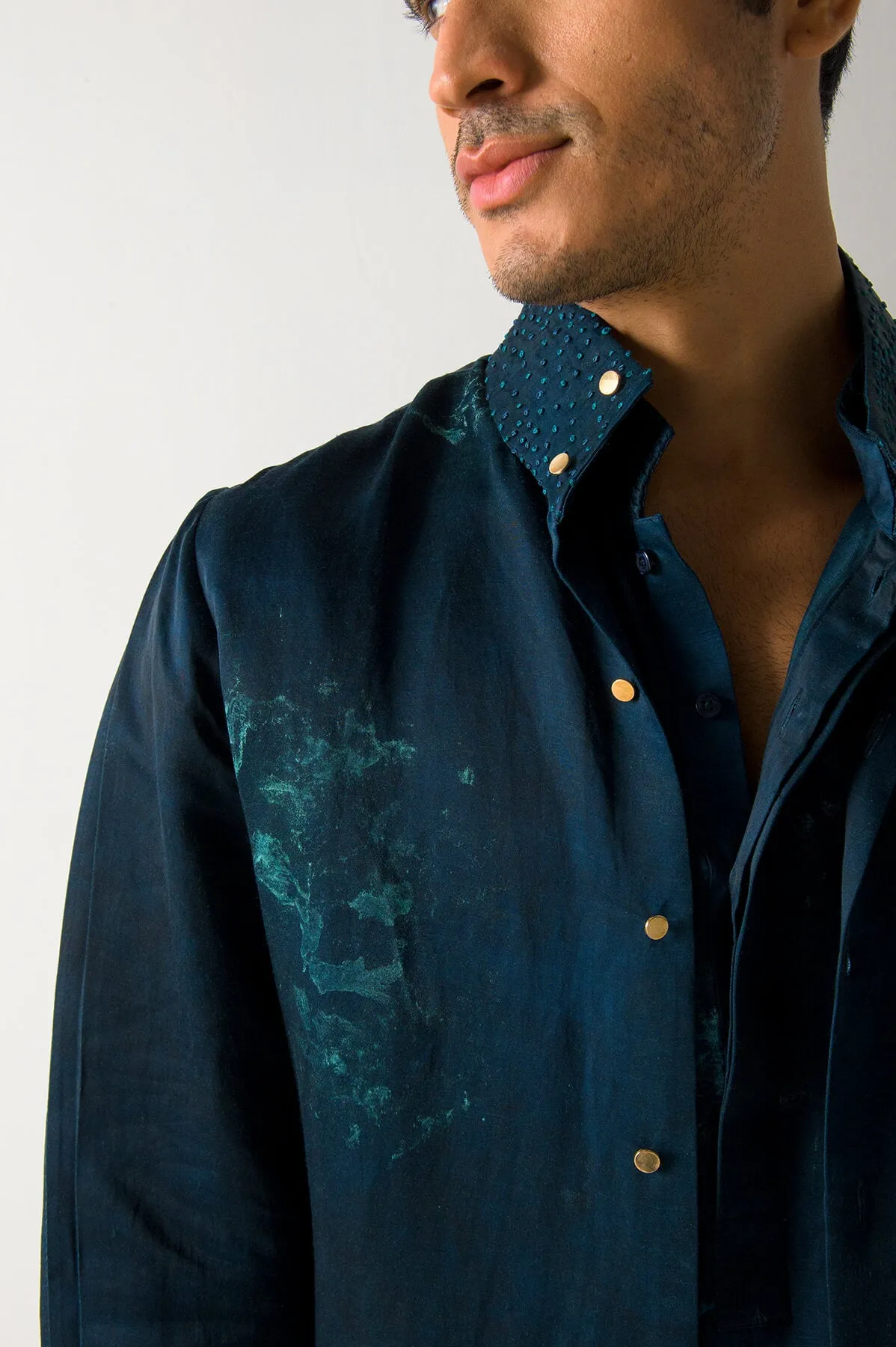 Peacock green marble dye jacket