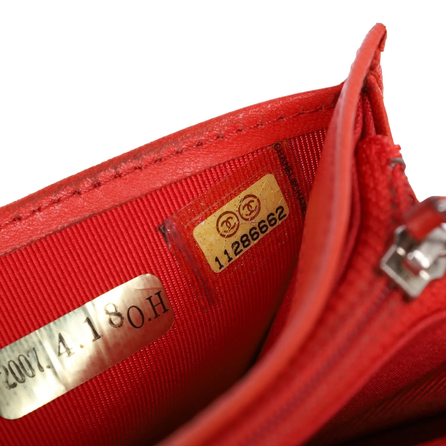Perforated Lambskin Leather Wallet
