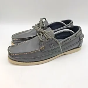 POLO Ralph Lauren Barx Boat Shoes Men's 8.5D Gray Leather Lace Up Low Deck Shoes