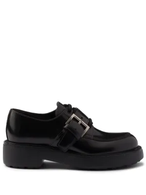 Prada Brushed leather lace-up shoes