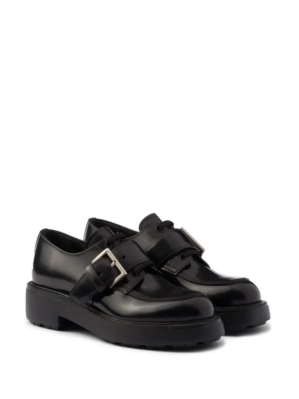 Prada Brushed leather lace-up shoes