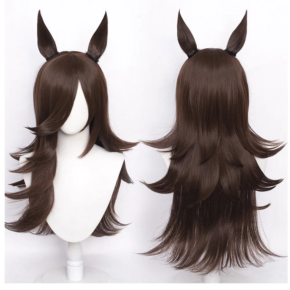 Pretty Derby Rice Shower Cosplay Wig Heat Resistant Synthetic Hair Carnival Halloween Party Props
