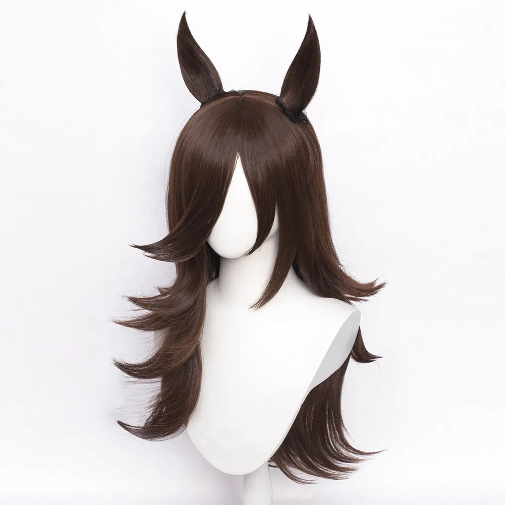 Pretty Derby Rice Shower Cosplay Wig Heat Resistant Synthetic Hair Carnival Halloween Party Props