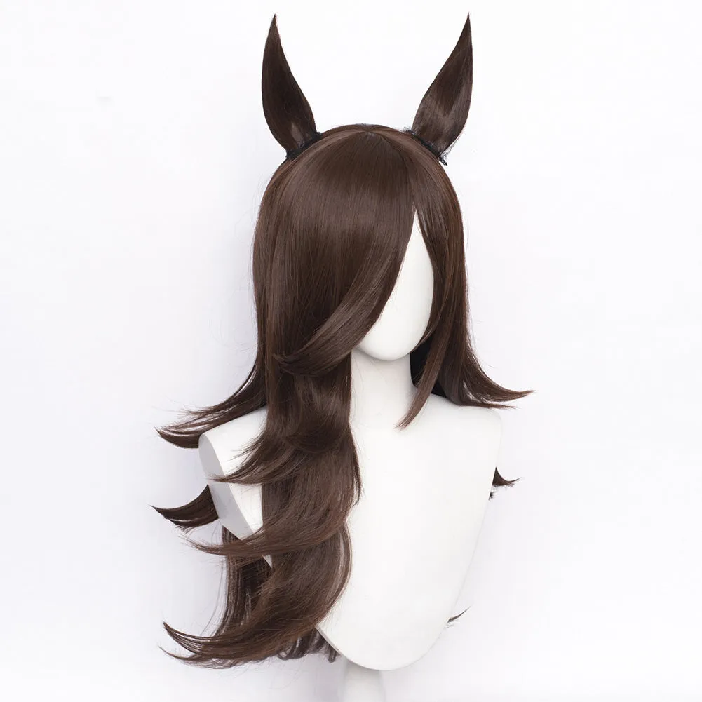 Pretty Derby Rice Shower Cosplay Wig Heat Resistant Synthetic Hair Carnival Halloween Party Props