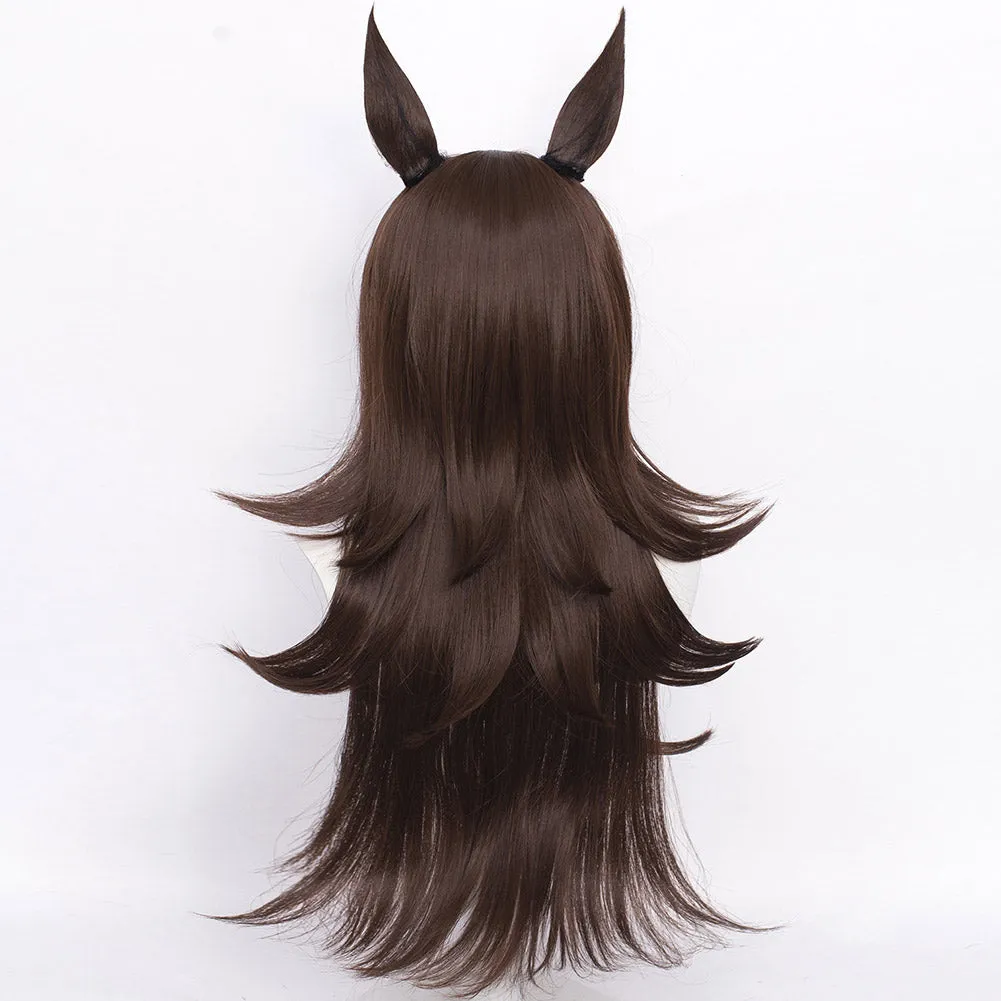 Pretty Derby Rice Shower Cosplay Wig Heat Resistant Synthetic Hair Carnival Halloween Party Props