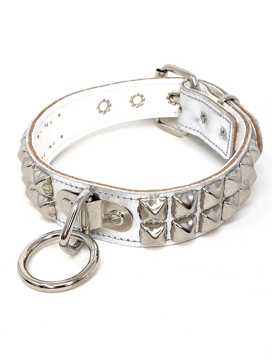 Pyramid Studded Leather Collar