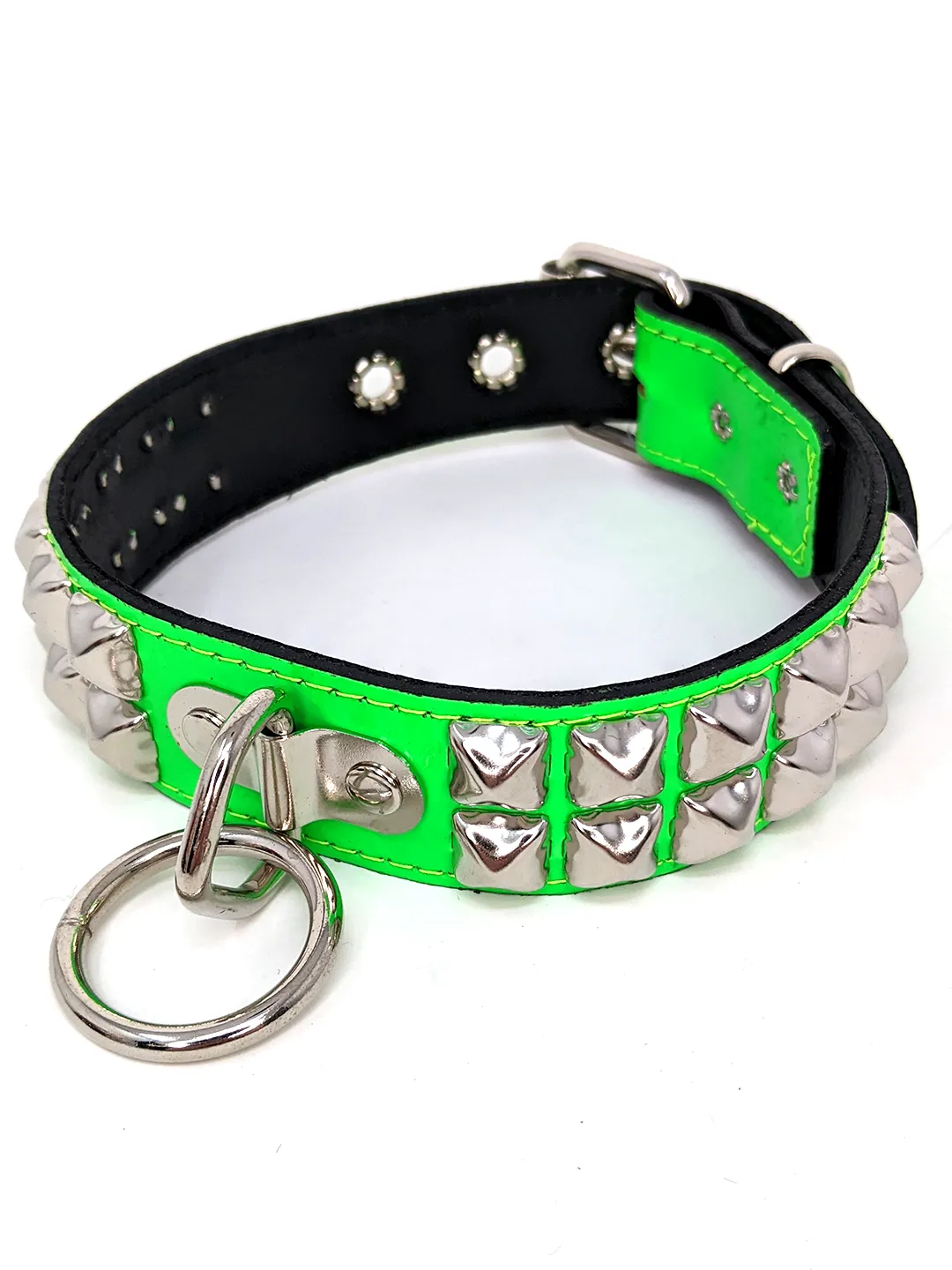 Pyramid Studded Leather Collar