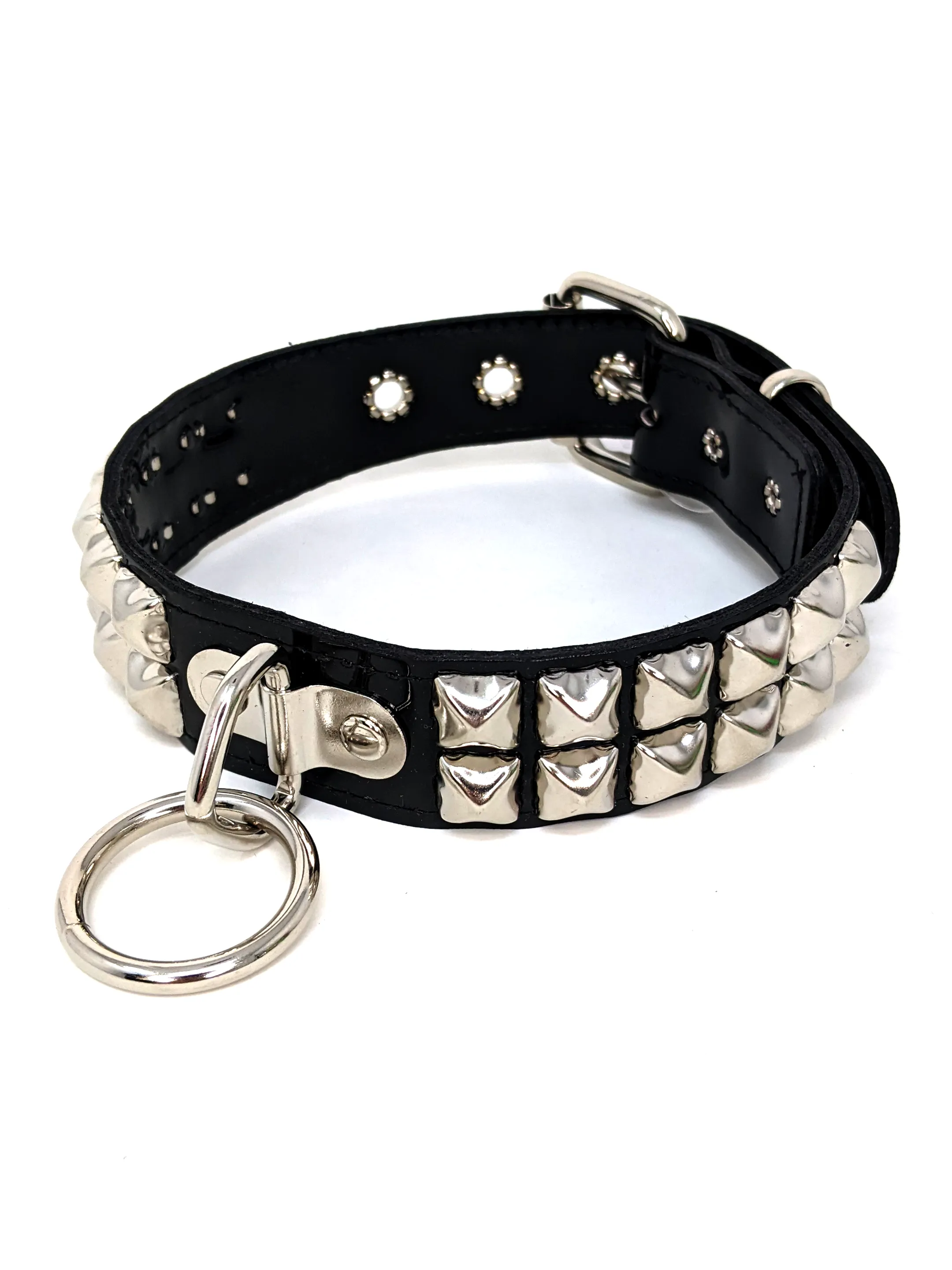 Pyramid Studded Leather Collar