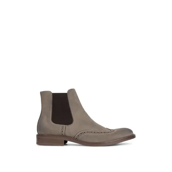REACTION KENNETH COLE Mens Beige Knock Wingtip Toe Block Heel Chelsea 7 M
