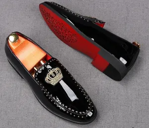 Reali - Designer leather red bottom sole loafers for men