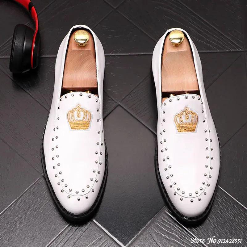 Reali - Designer leather red bottom sole loafers for men