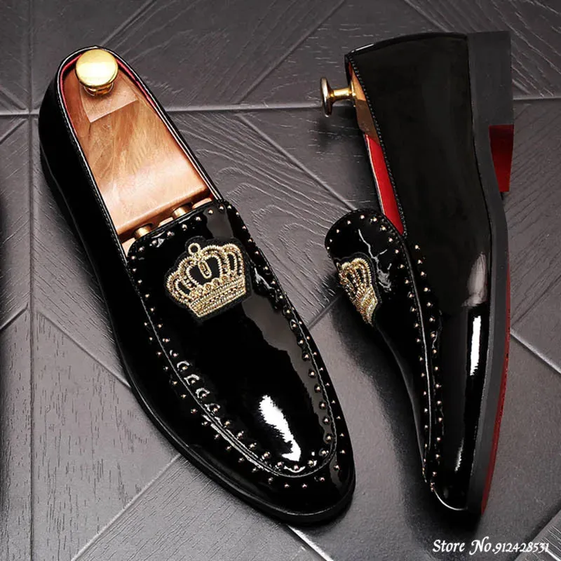 Reali - Designer leather red bottom sole loafers for men
