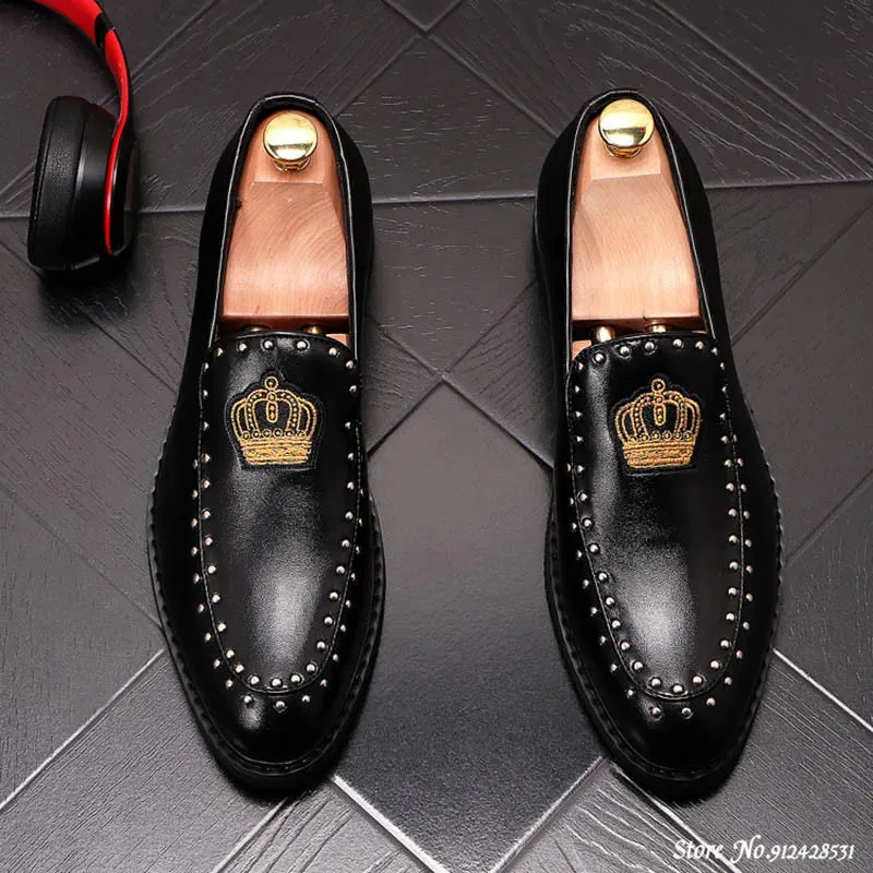 Reali - Designer leather red bottom sole loafers for men