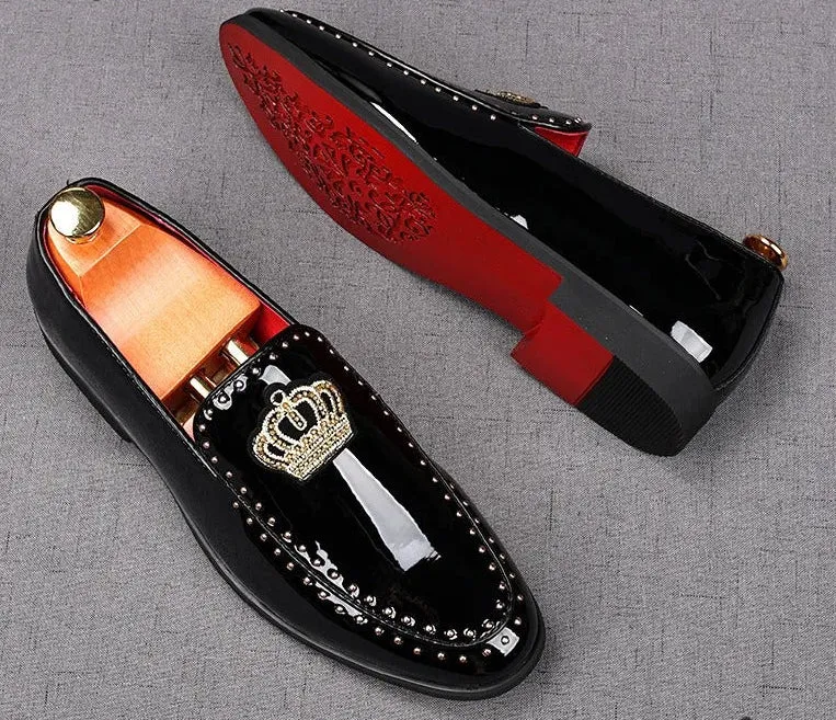 Reali - Designer leather red bottom sole loafers for men
