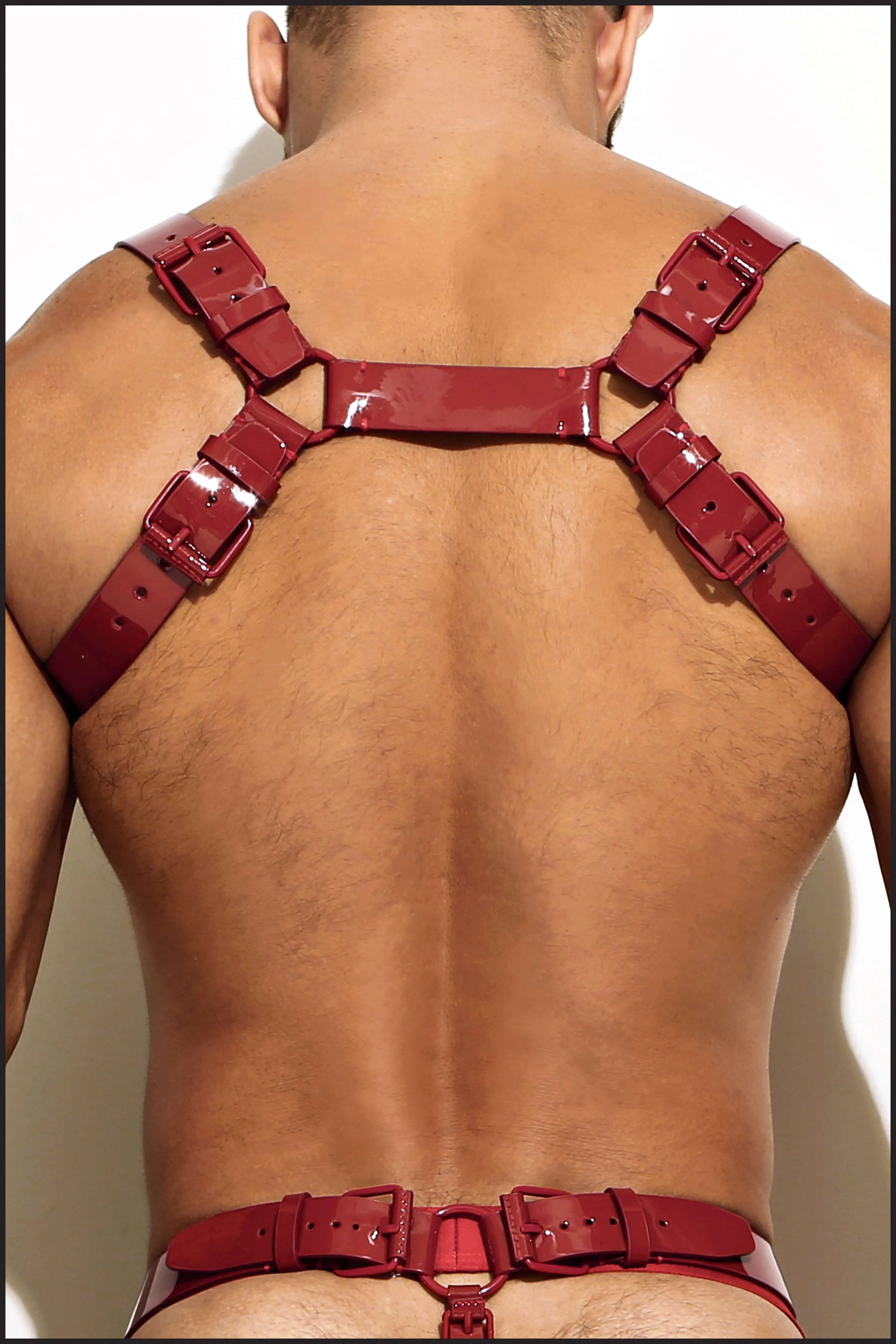 Red Patent Leather Chest Harness
