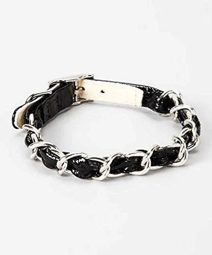 Robin Meyer Crinkle Patent Leather Chain Dog Collar