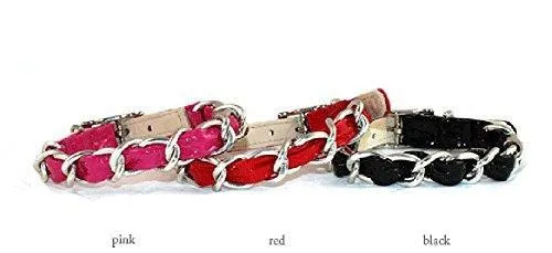 Robin Meyer Crinkle Patent Leather Chain Dog Collar