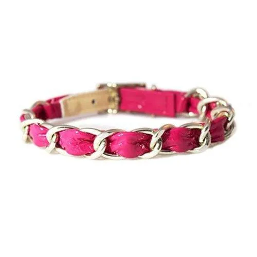 Robin Meyer Crinkle Patent Leather Chain Dog Collar