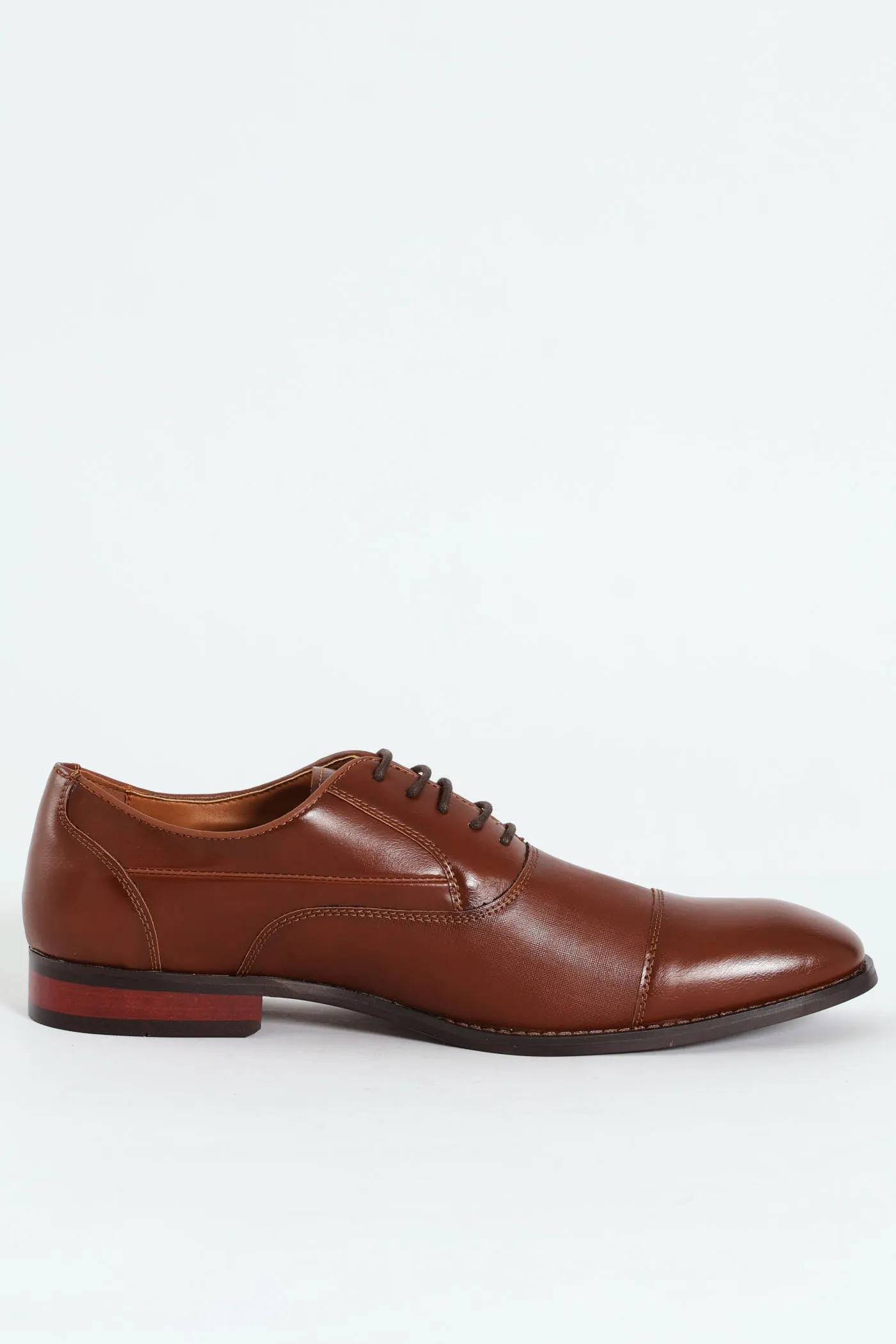Sebastian Toe Cap Lace Up Derby Shoe - Cognac