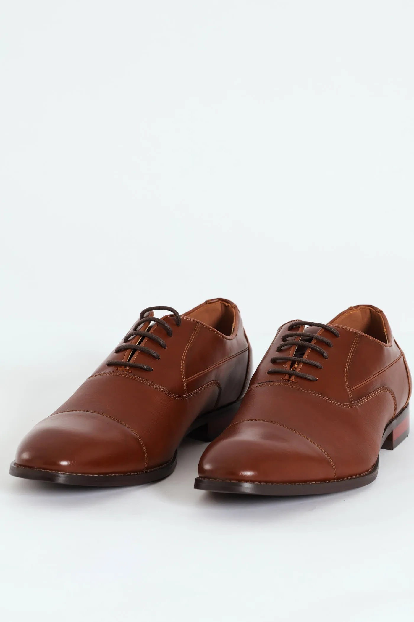 Sebastian Toe Cap Lace Up Derby Shoe - Cognac