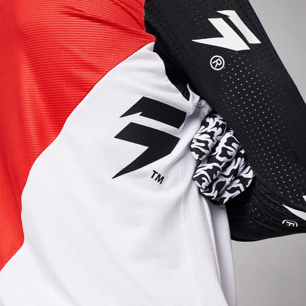 SHIFT BLUE LABEL FLAME JERSEY [WHITE/BLACK]