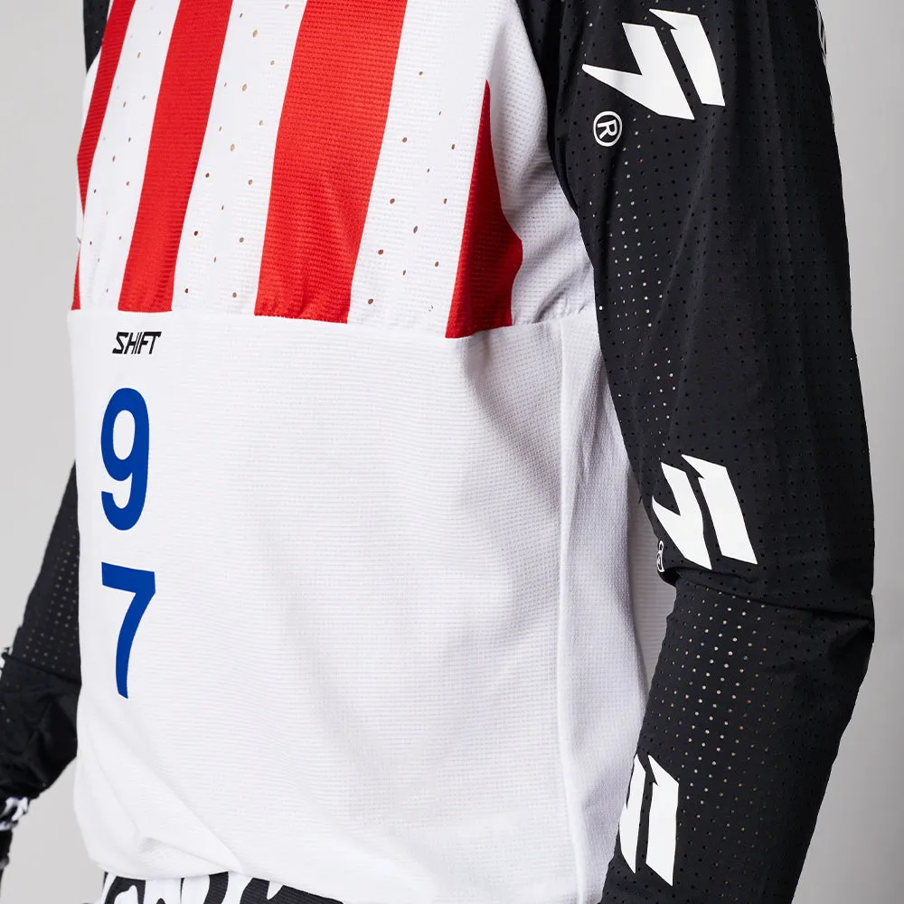 SHIFT BLUE LABEL FLAME JERSEY [WHITE/BLACK]
