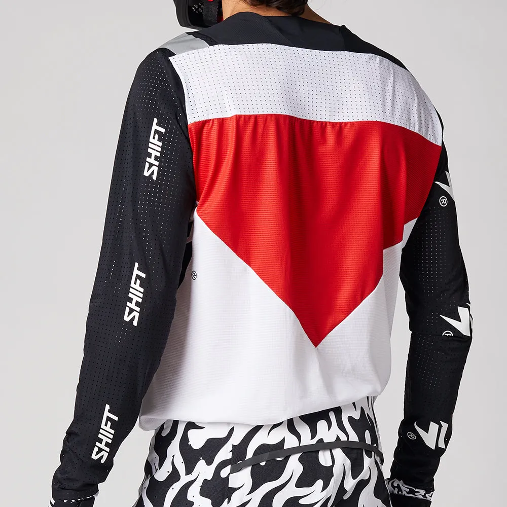 SHIFT BLUE LABEL FLAME JERSEY [WHITE/BLACK]