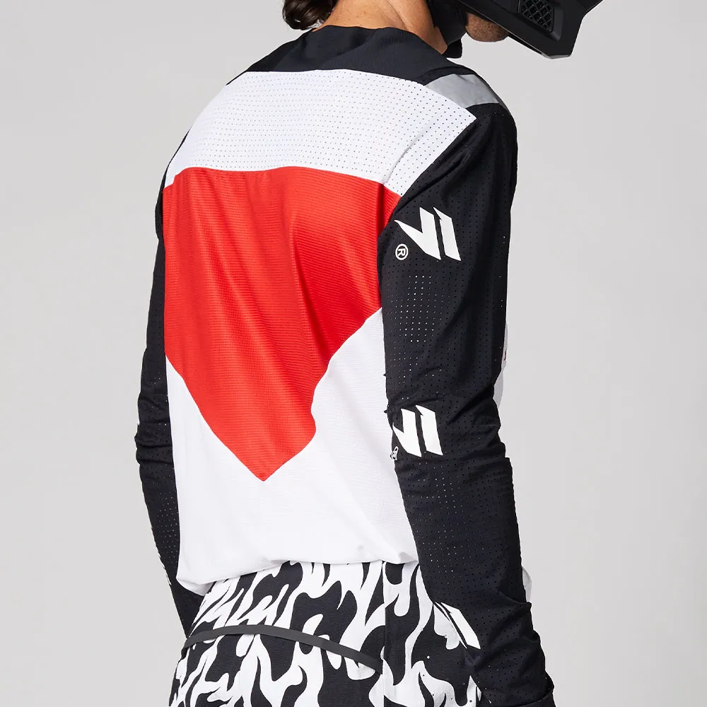SHIFT BLUE LABEL FLAME JERSEY [WHITE/BLACK]