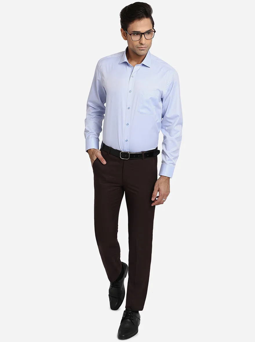 Sky Blue Dobby Regular Fit Formal Shirt | Greenfibre