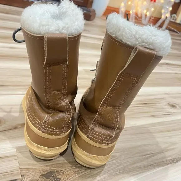 Sorel Manitou Leather and Wool Blend Inserts Winter Duck Boots Men’s 6