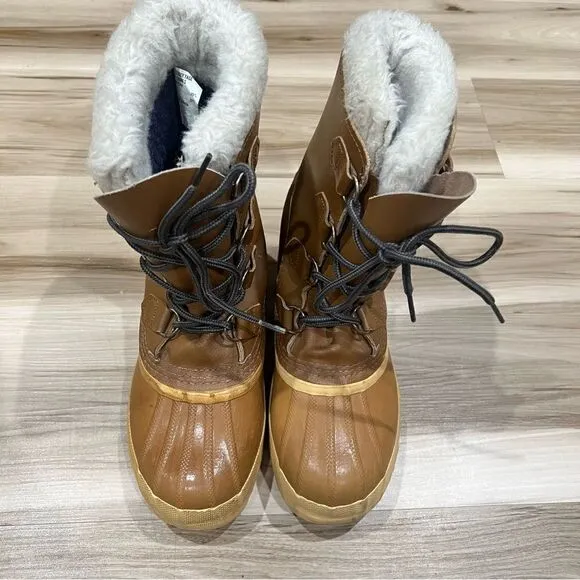 Sorel Manitou Leather and Wool Blend Inserts Winter Duck Boots Men’s 6