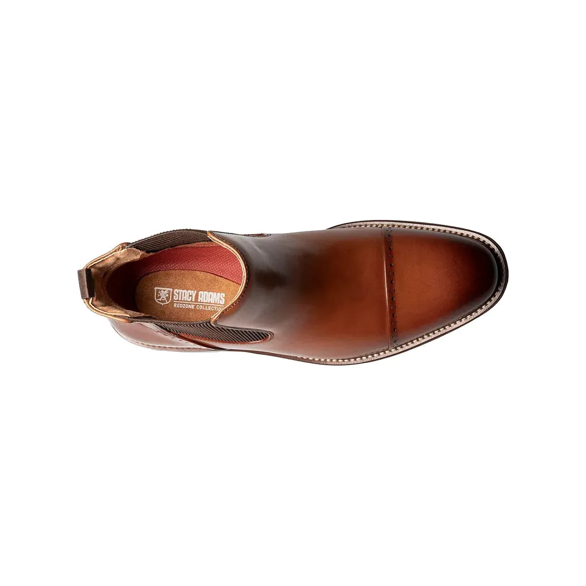 Stacy Adams Men's Maury Cap Toe Chelsea Boot - Cognac