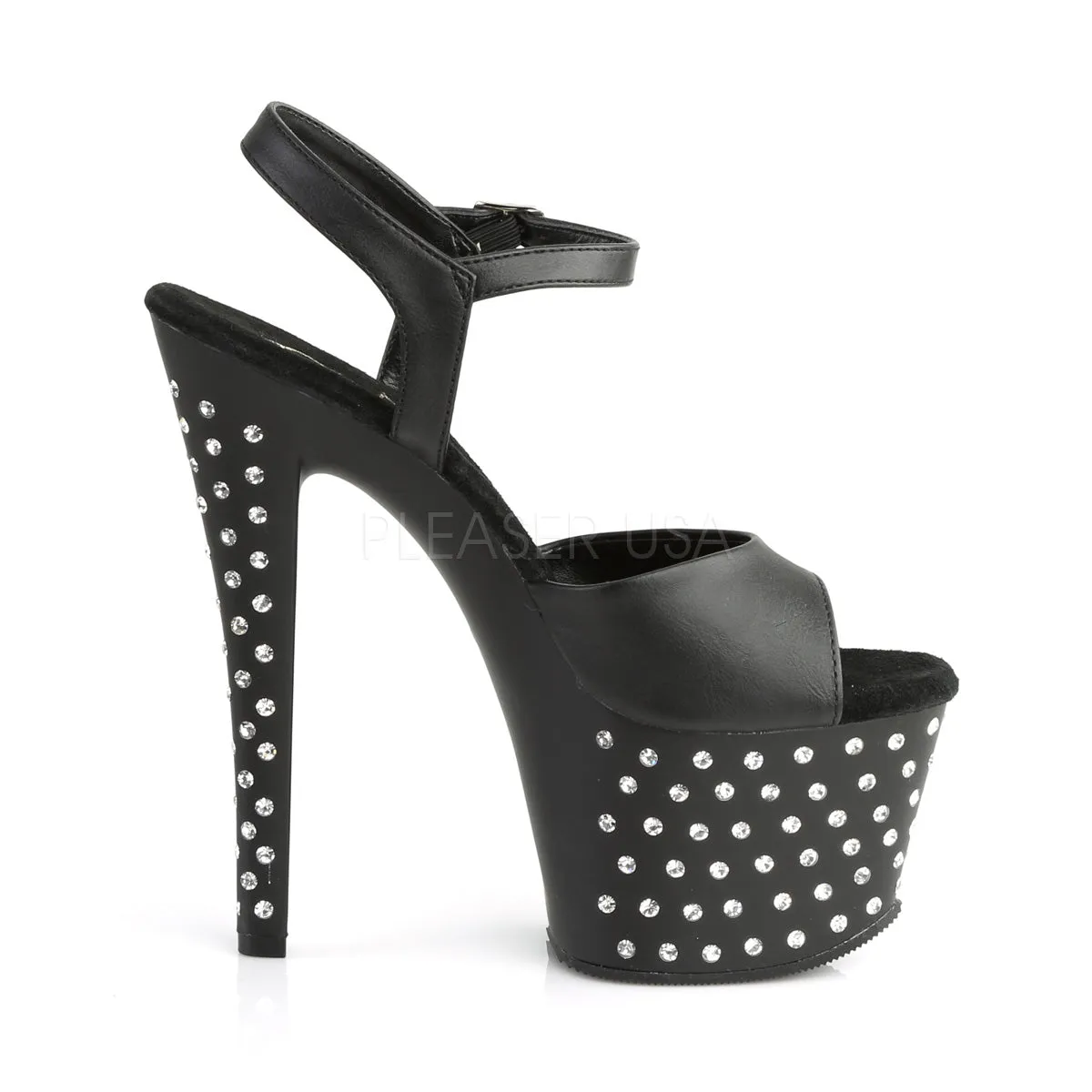 STARDUST-709  Black Faux Leather/Black Matte