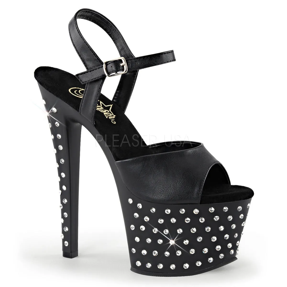 STARDUST-709  Black Faux Leather/Black Matte