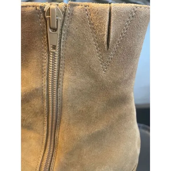 Steve Madden Main Tan Suede Ankle Platform Boots Women’s Shoes Size 8.5 Medium
