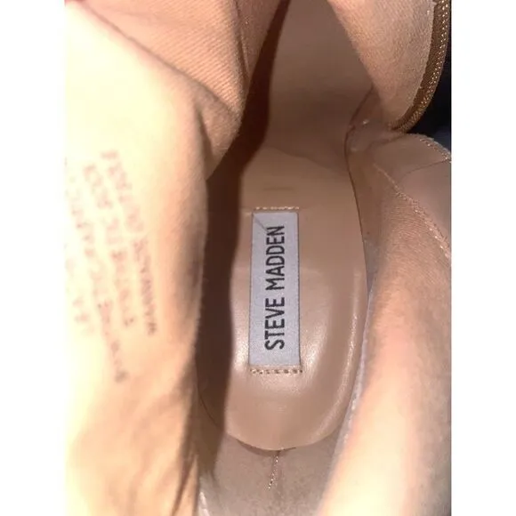 Steve Madden Main Tan Suede Ankle Platform Boots Women’s Shoes Size 8.5 Medium