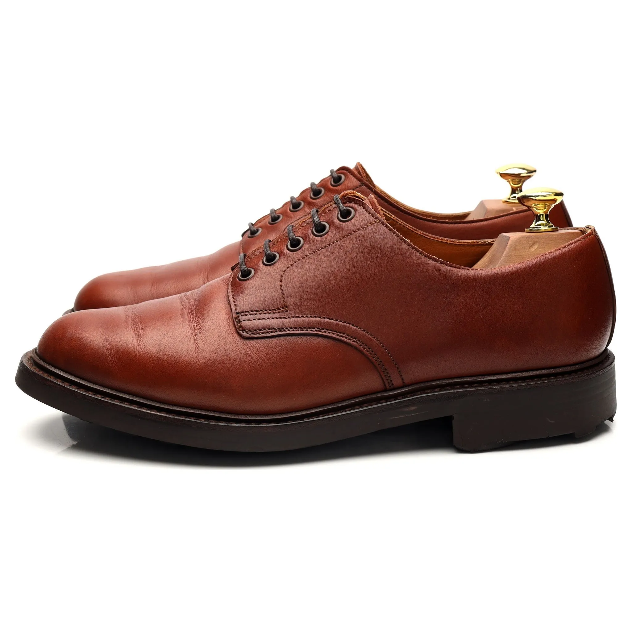'Stirling' Tan Brown Leather Derby UK 7.5 F